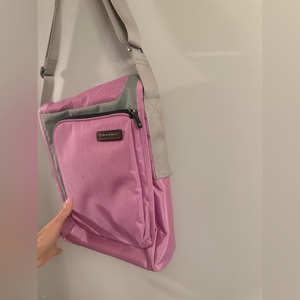 Victorinox Pink & Gray Crossbody Messenger Bag Adjustable Strap - Picture 6 of 10